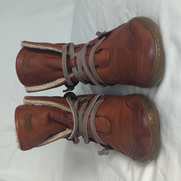 Camper Peu Cami Brown Leather Fleece/Shearling Lined Ankle Boots - Picture 2 of 13